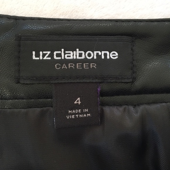 Liz Claiborne Faux Leather Black Skirt - Picture 7 of 8